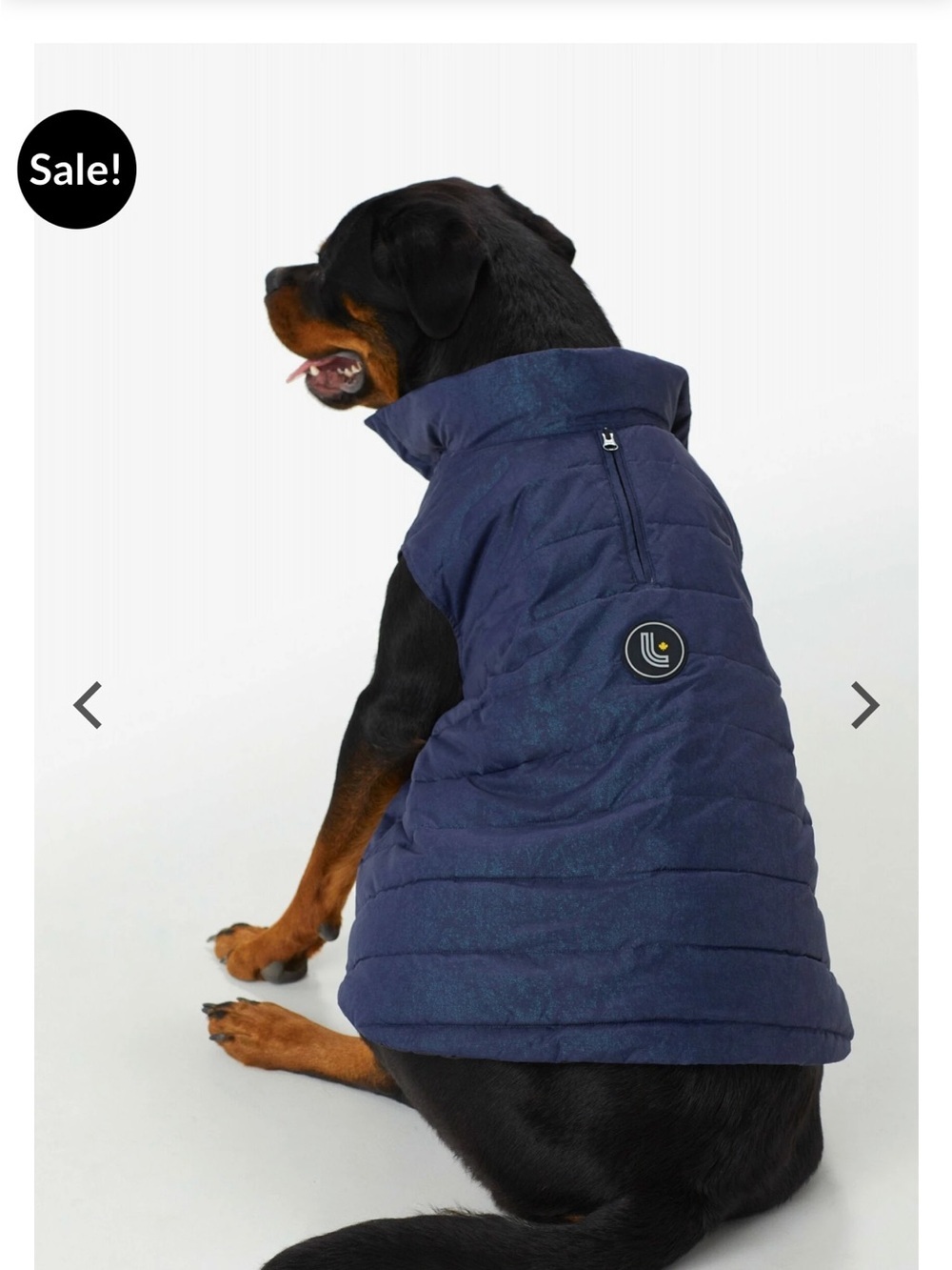 Lole Navy Quilted Dog Puffer Vest size L